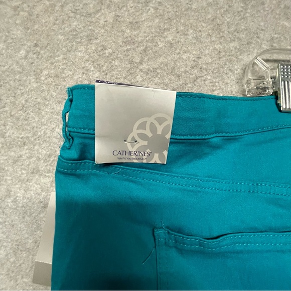 New With Tags Catherine's 34W Capri Pants Teal Blue Pockets Stretch Waist - Picture 6 of 11